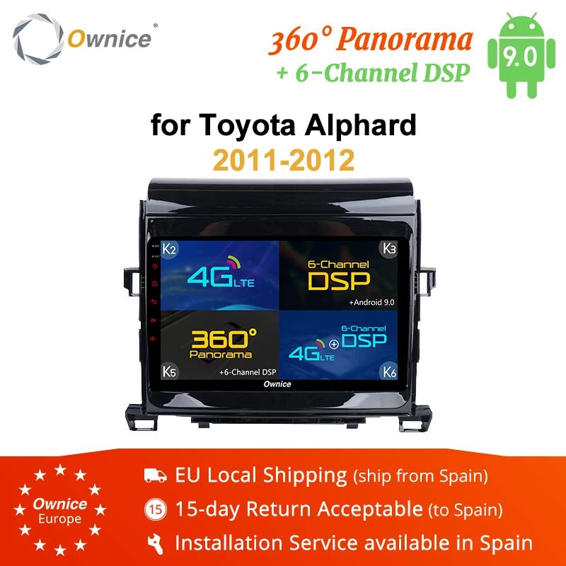 Ownice K3 K5 K6 автомобильный Радио CD DVD плеер для Toyota Alphard/Vellfire 2011 2012 Android 9 0 GPS Navi