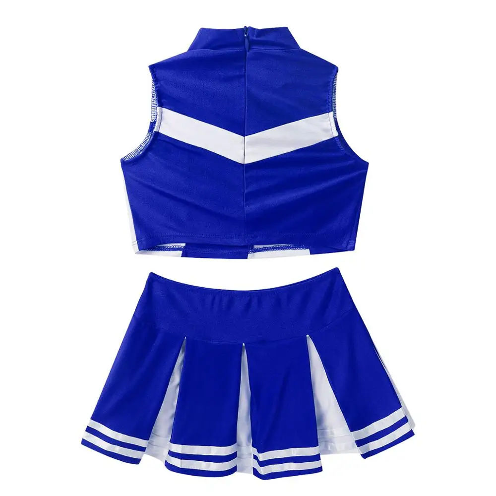 Детский костюм черлидера для девочек Укороченный топ на молнии с плиссированной