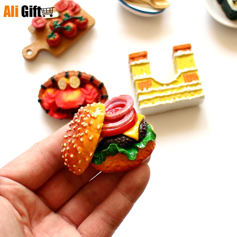 Креативные 3D Магнитные наклейки на холодильник пищевые магнитные