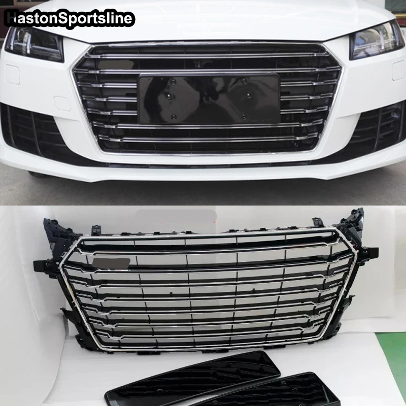 

TT TTS Style Chrome Frame Black Front Bumper Grill Grille for Audi TT TTS Sline 2015-2020 Car Styling Accessories
