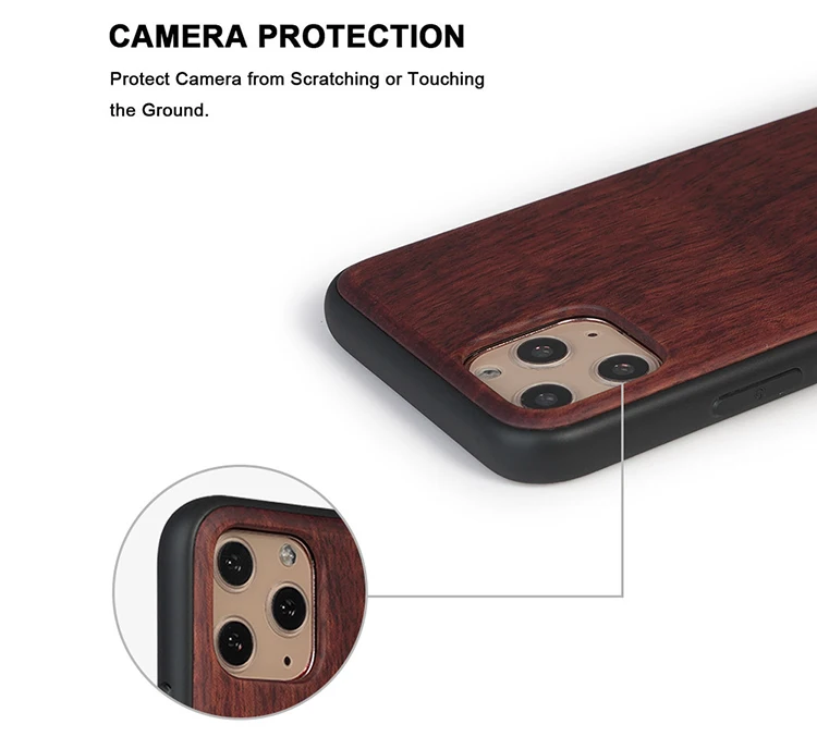 

Wooden phone case with picture which 2 in 1 wooden skin case back cover for iPhone 11 pro
