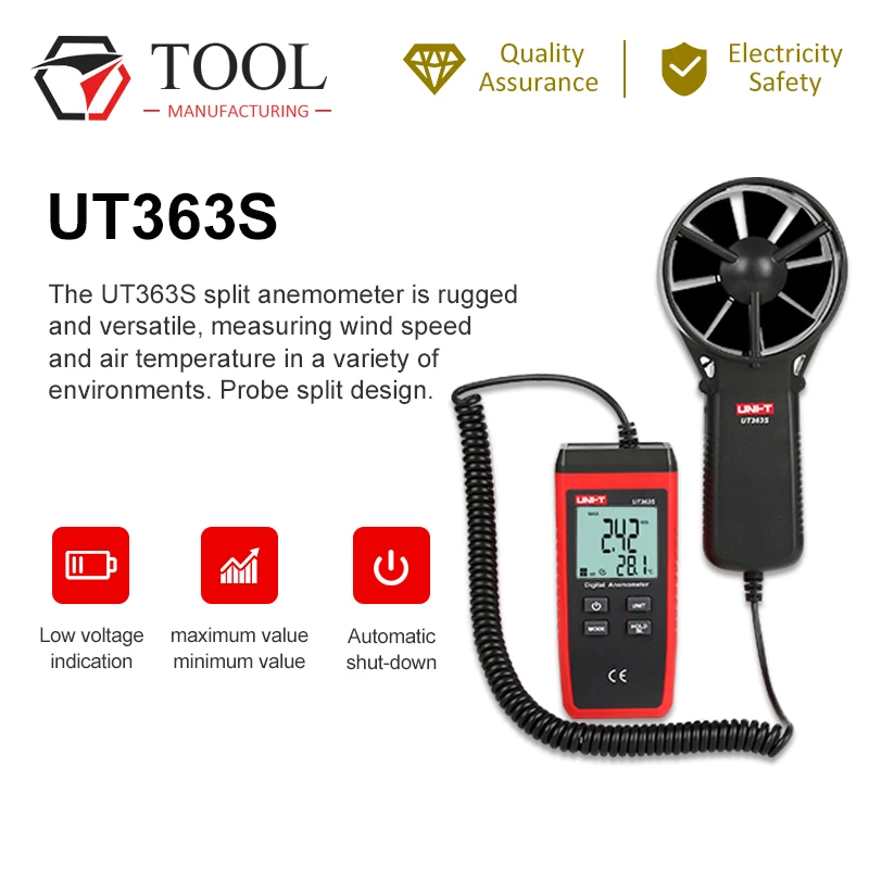 Цифровой мини Анемометр UT363S измеритель скорости ветра температура ЖК дисплей