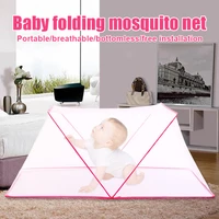 new blue pink children baby folding mosquito net for bed summer sleeping portable newborn travel bed tent installation free