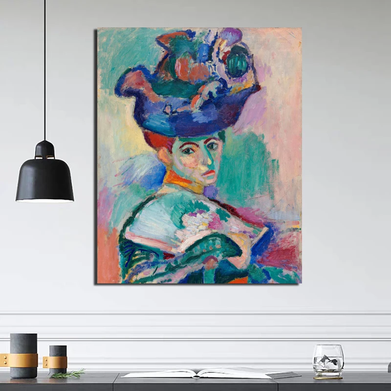 

Henri Matisse Woman With A Hat Canvas Painting Print Living Room Home Decoration Modern Wall Art Oil Painting Posters Pictures