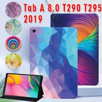 watercolor series cover for samsung galaxy tab a 8 0 2019 sm t290 sm t295 case pu leather tablet cover coque fundas