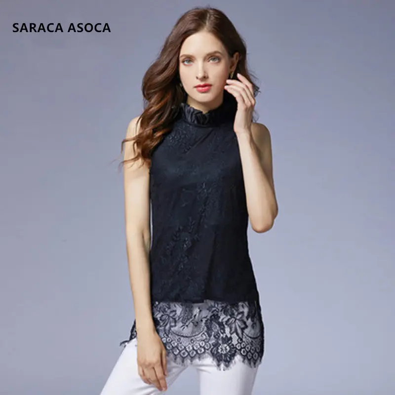 Модный осенне зимний кружевной длинный свитер Поддельный Воротник женский