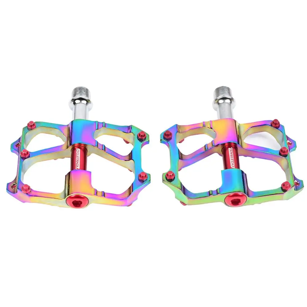 

2020 NEW Light Bicycle Pedal MTB DH XC MTB Pedal L7U 3 Bearing Aluminum Pedal Electroplated rainbow 1 pair