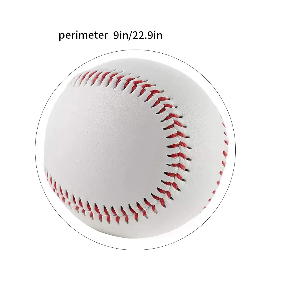 

Baseball No 9 Softball Hardball Training Handmade Balls Fitness Products White Safety Kid Baseballs Men's Practice Team Game2pcs