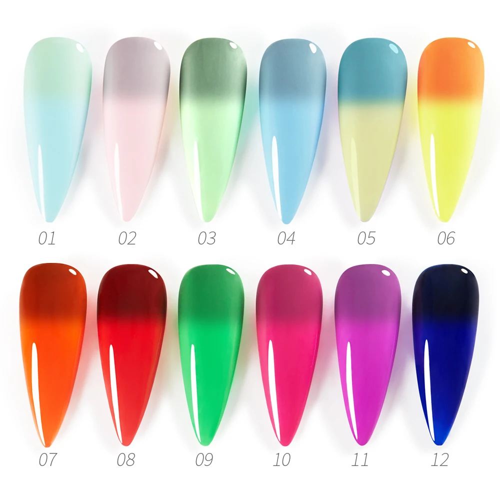 Термальный Цветной Гель-лак для ногтей 12 цветов лайнер художественный гель