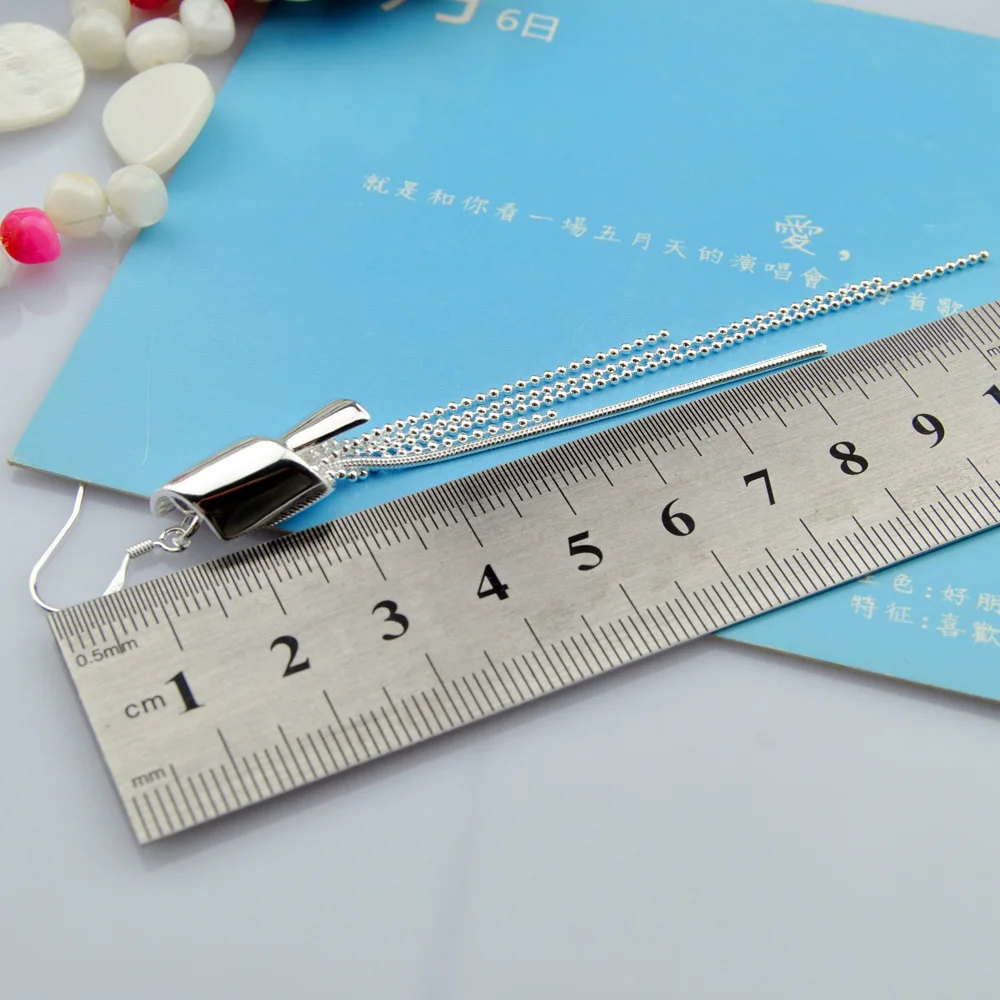 Женские серьги кисточки из серебра 925 пробы без аллергии|Серьги-подвески| |