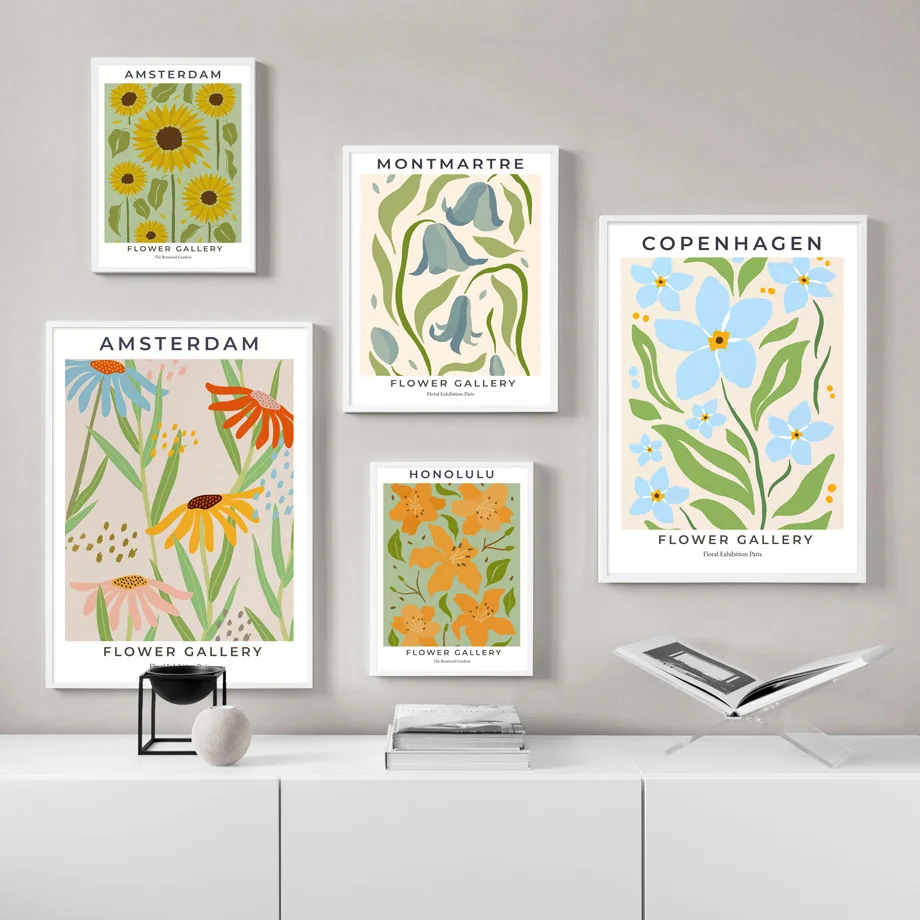 

Abstract City Flower Gallery Canvas Painting Tokyo Paris Wall Art Botanical Floral Posters and Prints Lily Pictures Home Decor
