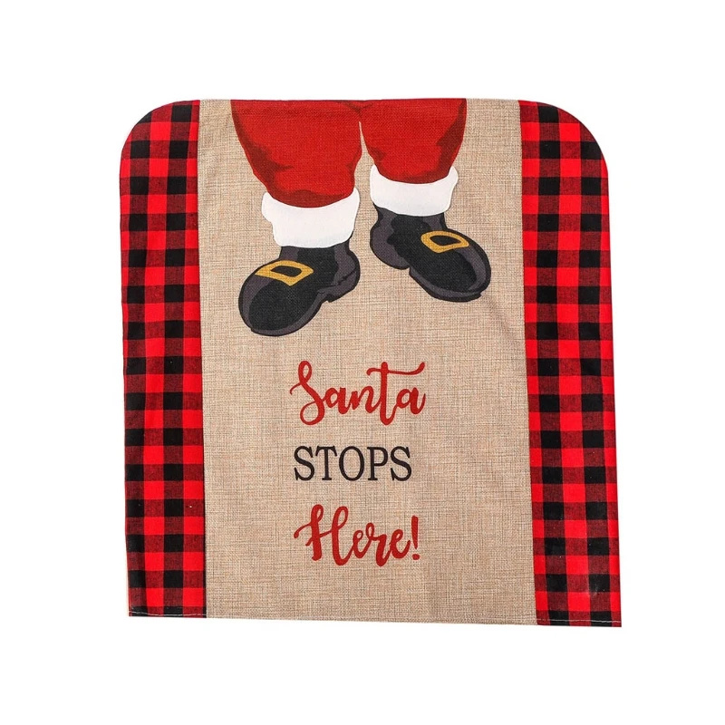 Чехлы на стулья H051 с принтом в виде Санты | Дом и сад