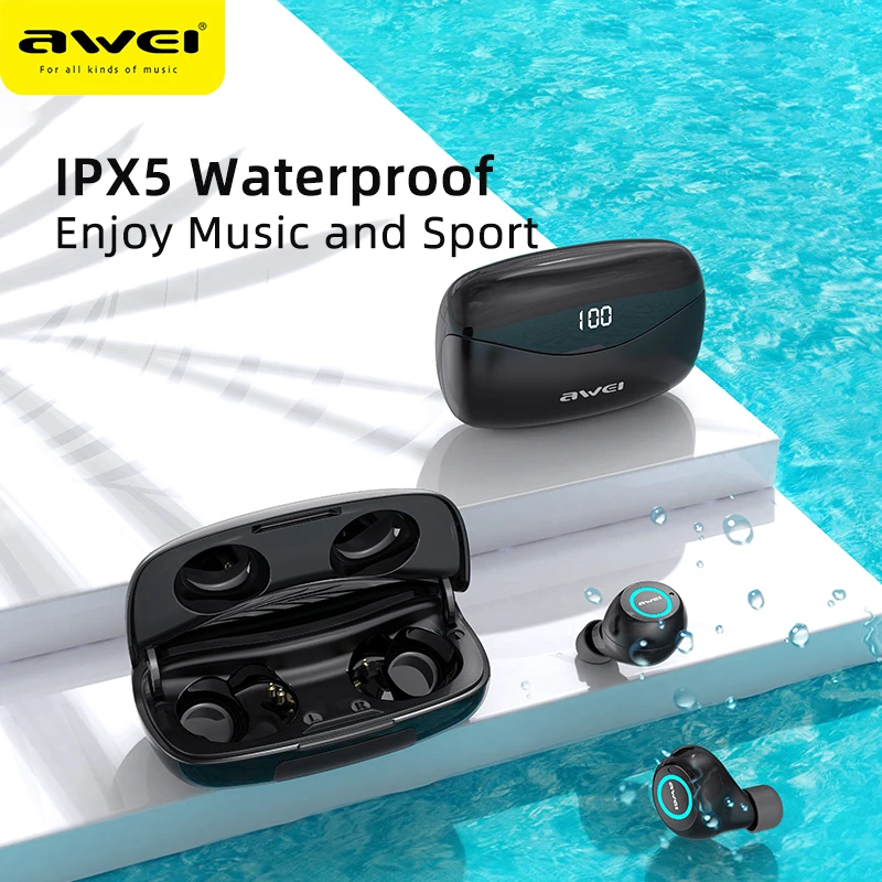 Awei T19 Handfree Bluetooth наушники гарнитура настоящие беспроводные TWS 5 0 для телефона