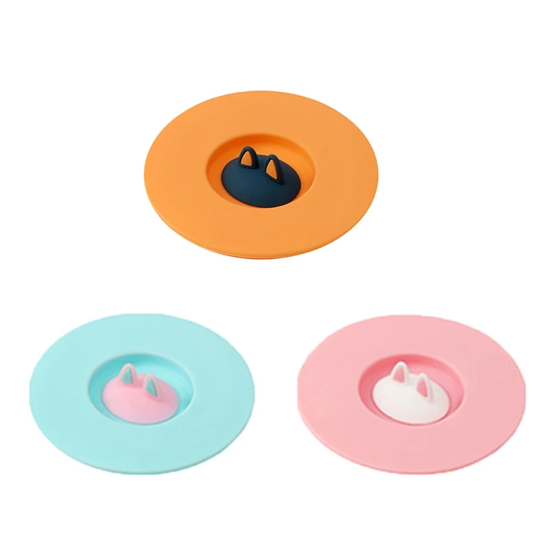 

Cartoon Cute Cat Ears Silicone Sealing Cup Lid Leak-proof And Dust-proof Cup Lid Household Bowl Lid Multi-purpose Sealing Lid