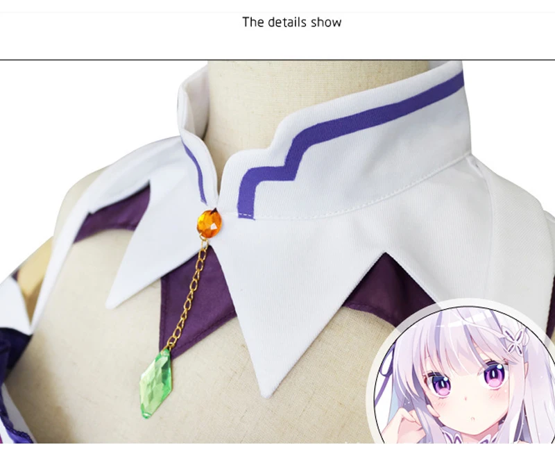 Платье Emilia Re Zero наборы для косплея парик женский косплей платье Эмилия Косплей