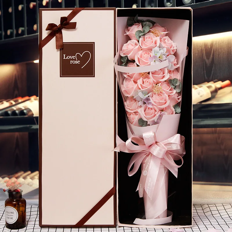 

Rose Gift Box Flowers To Your Girlfriend's Best Friend And Mother Simulation Soap Flower Gift Bouquet Gift Box Boxes Packaging