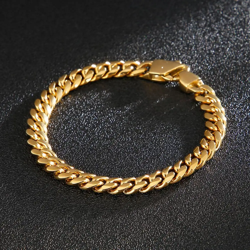 

8mm Width Classic Cuban Chain Men's Party Accessories For Best Friends
