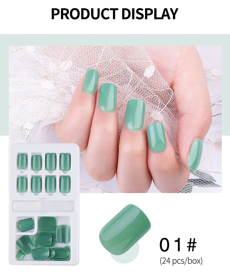 Новые горячие Многоразовые Накладные ногти 24 шт Многоразовые Накладные ногти с полным покрытием искусственные накладные ногти нажмите на ногти художественные накладные ногти