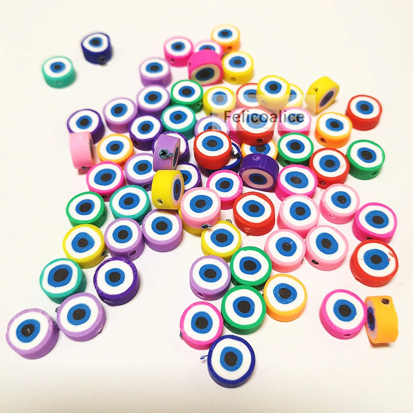 

40 шт., бусины из полимерной глины, 10 мм