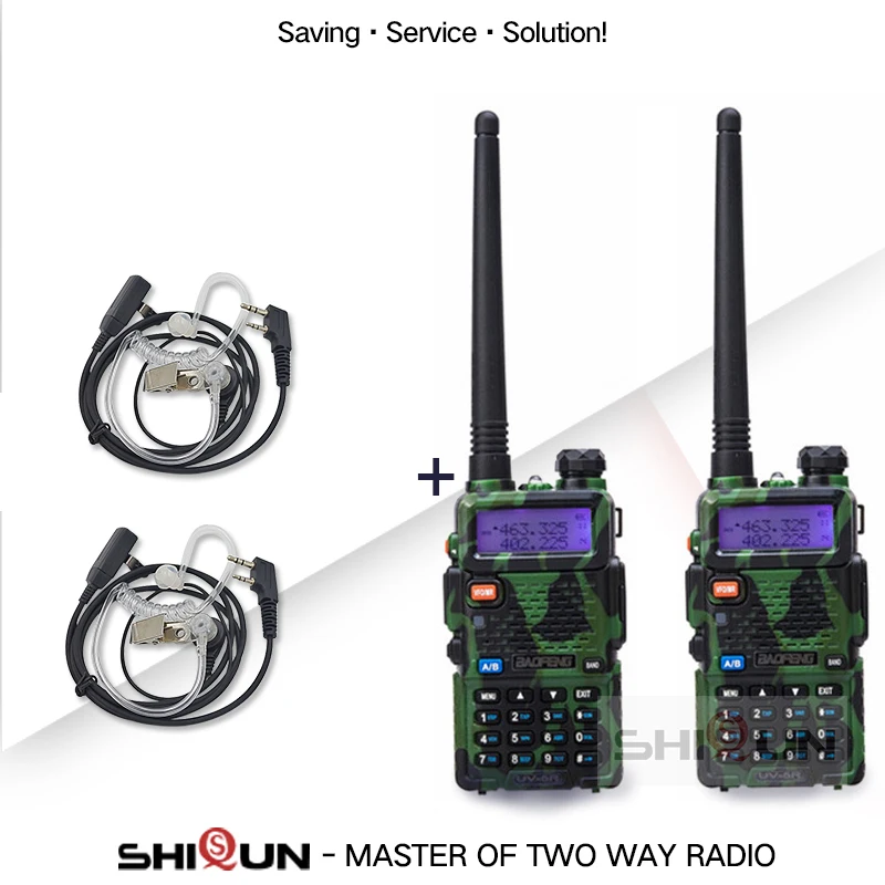 2 шт. Baofeng BF-UV5R Любительское радио портативная рация Pofung UV-5R 5 Вт VHF/UHF радио двухдиапазонное двухстороннее радио UV 5r CB радио - Цвет: Camo-AC