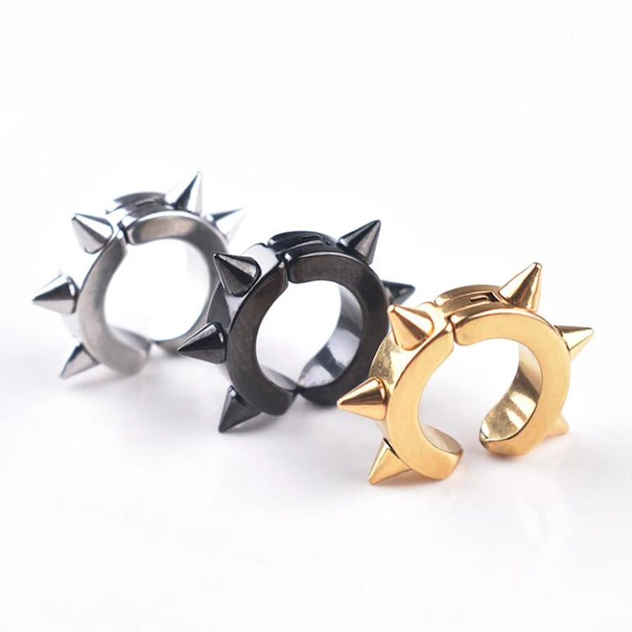 

1pcs stainless steel six-point ear clip titanium steel non-pierced earrings golden earrings without pierced ears