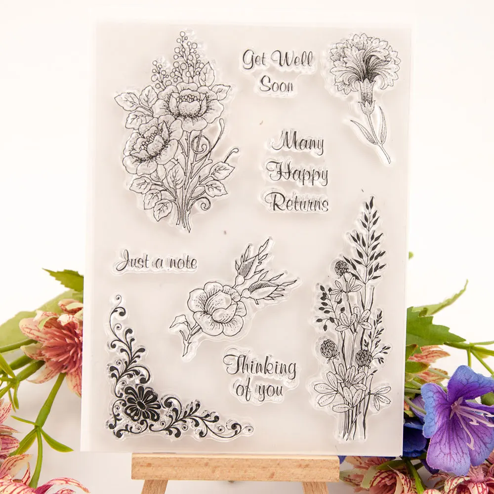 

ZFPARTY Bouquet Transparent Clear Silicone Stamp Cutting Dies Set for DIY scrapbooking/photo album Decorative