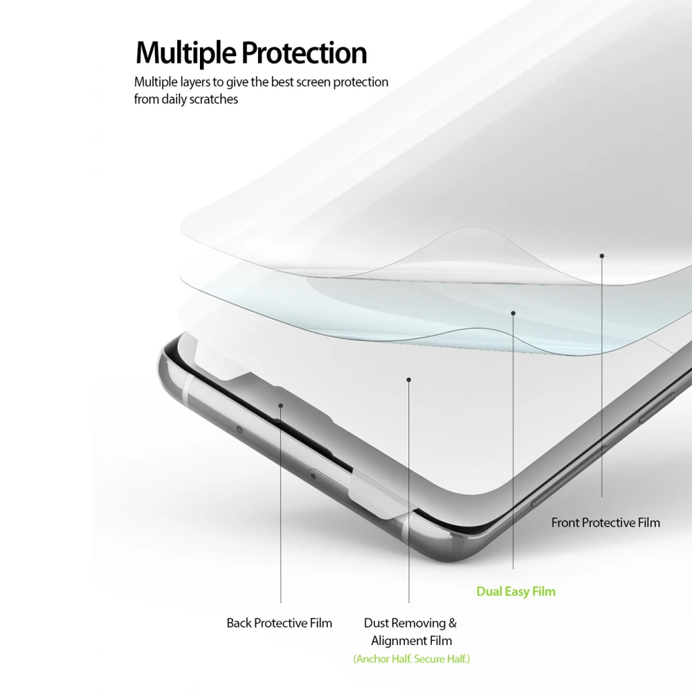 Защитная пленка для экрана Ringke двойная легкая Galaxy S10 Plus с высоким разрешением в