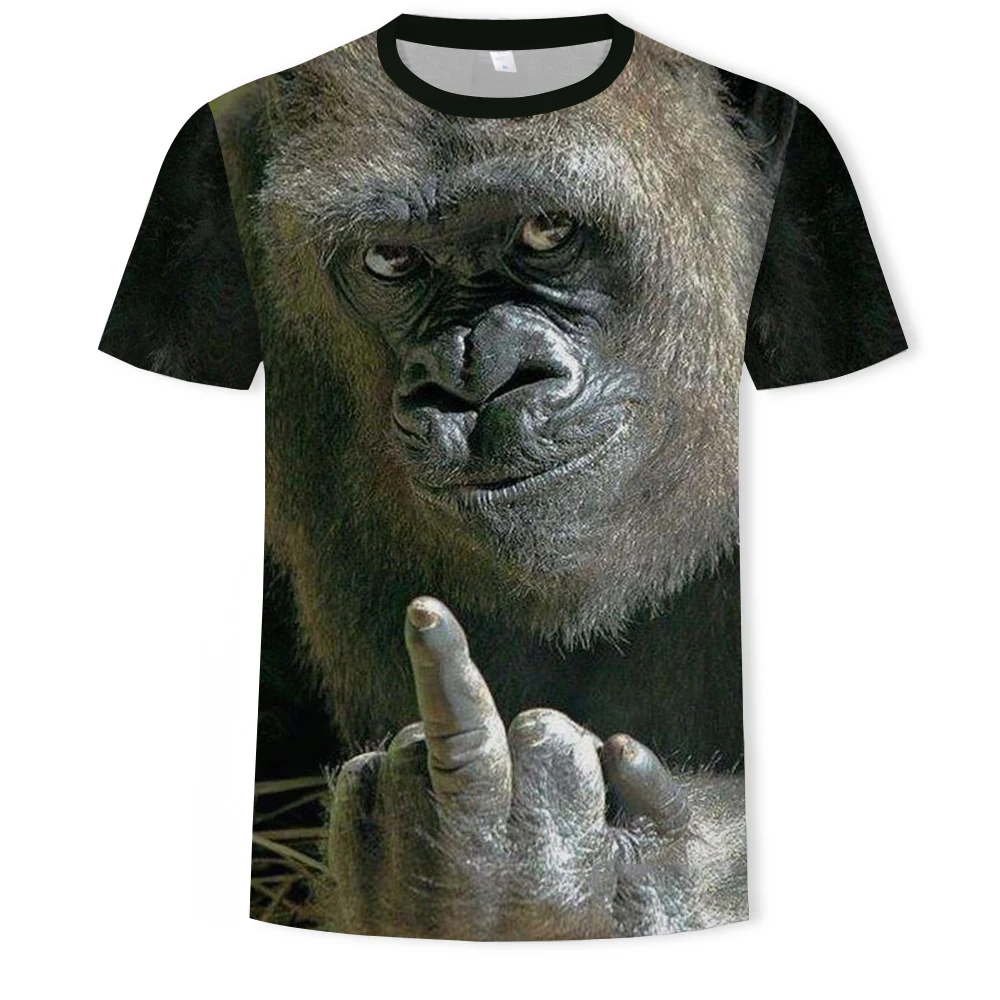 

Summer fashion men's t-shirt animal ape monkey 3D printed casual t-shirt men's hip-hop street men's clothing t-shirt for men