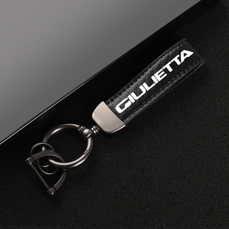 For Alfa Romeo Giulia Giulietta 159 156 MITO Stelvio Sportiva 147 Leather Car KeyChain 360 Degree Rotating Horseshoe Key Rings | Автомобили