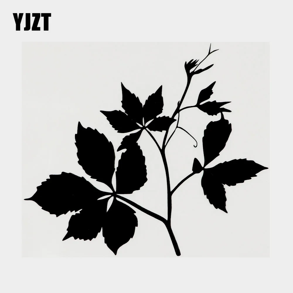 

YJZT 15.5CM×13.4CM Pretty Plant leaf Side Image Vinyl Decal Car Sticker Black/Silver 18B-0643