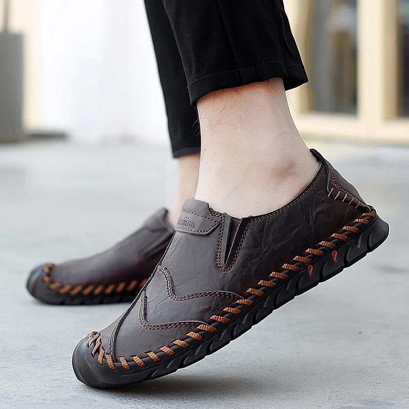 Туфли мужские кожаные ручной работы дышащие кроссовки роскошные брендовые