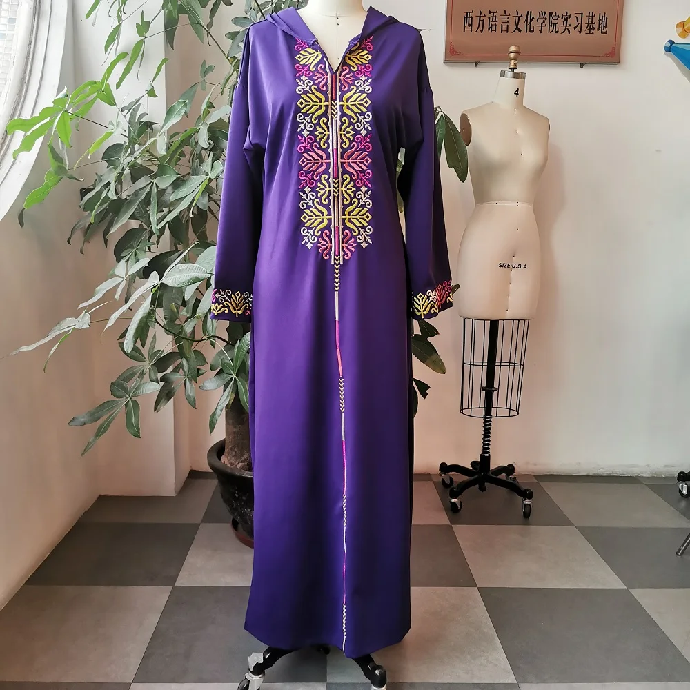 

Brand Designer Embroidery Arabic Dress Women Dubai Abaya Turkey 2021 Fashion Muslim Long Dresses Femme Moroccan Woman jalaba 2XL