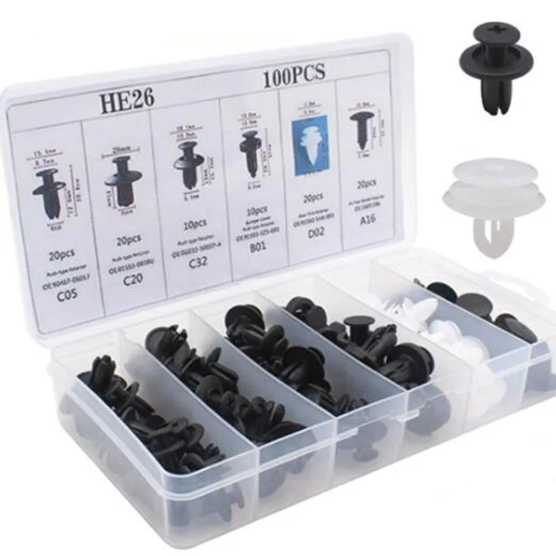 100 шт. автомобильный крепежный зажим, автомобильный фиксатор, отделочные зажимы панели для Volkswagen vw POLO Tiguan Passat Golf EOS Scirocco Jetta Bora Lavida