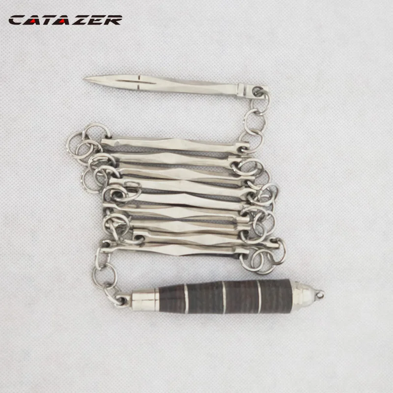 

Плетка для самозащиты Catazer Kung Fu, плетка с девятью секциями, Высококачественная плетка для самозащиты, кожаная противоскользящая ручка, плет...