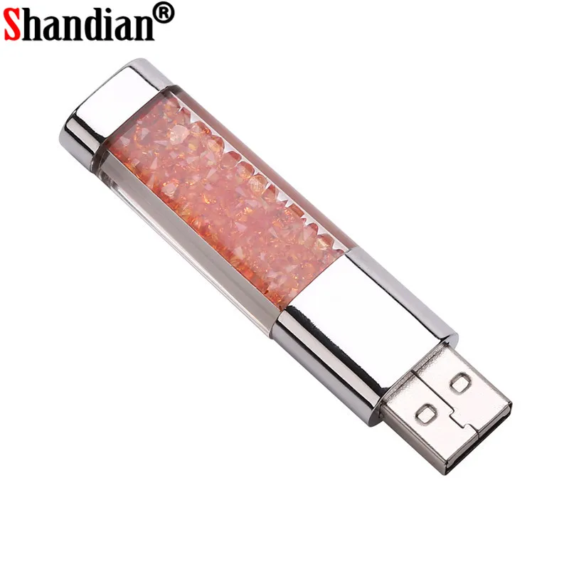 SHANDIAN губная помада usb флэш-накопитель 4 ГБ 8 16 32 64 Гб Кристальные ювелирные изделия