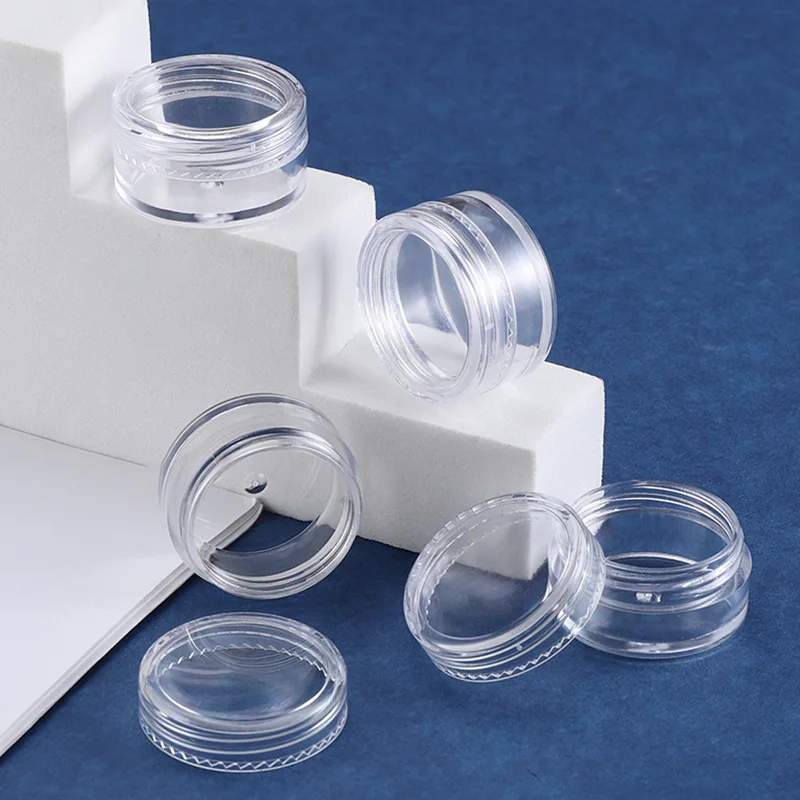 200 шт.-дневной прозрачный маленький круглый флакон банки для крема/теней