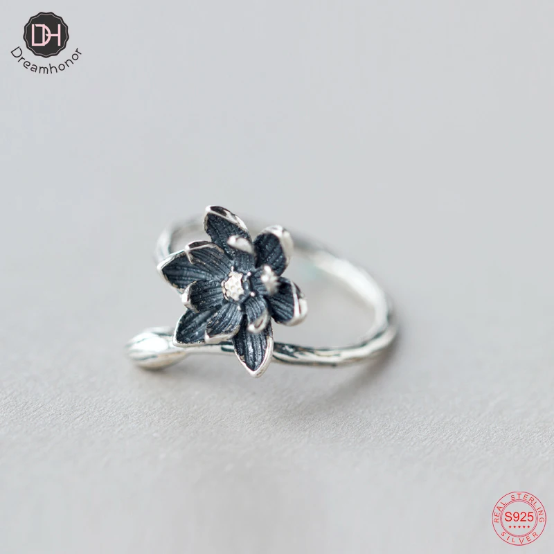 

Женские открытые кольца Dreamhonor 2022, серебристые открытые кольца в ретро стиле, украшения в подарок, SMT685