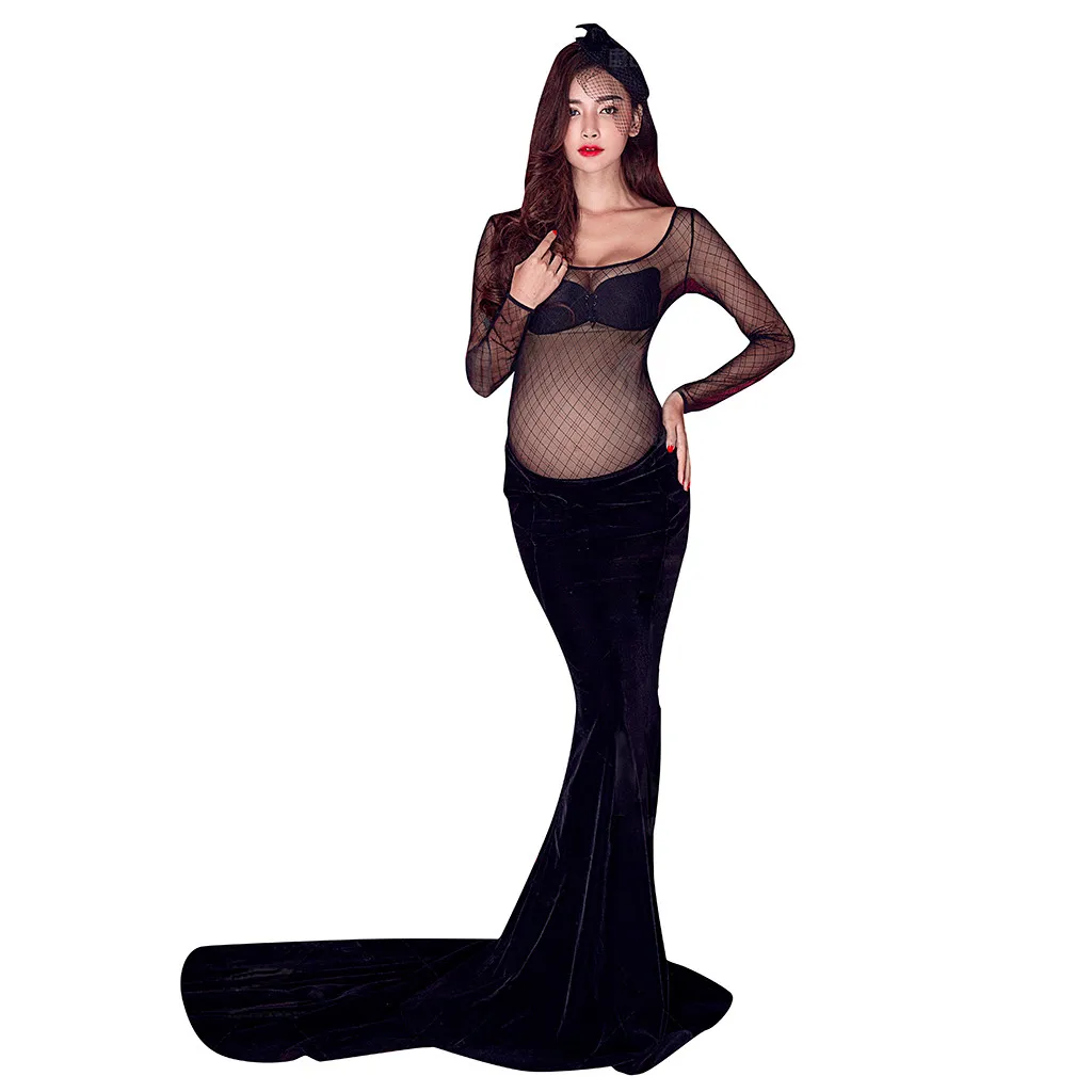 Реквизит для фотосессии беременных длинное платье со шлейфом платья Jly25 | Мать и