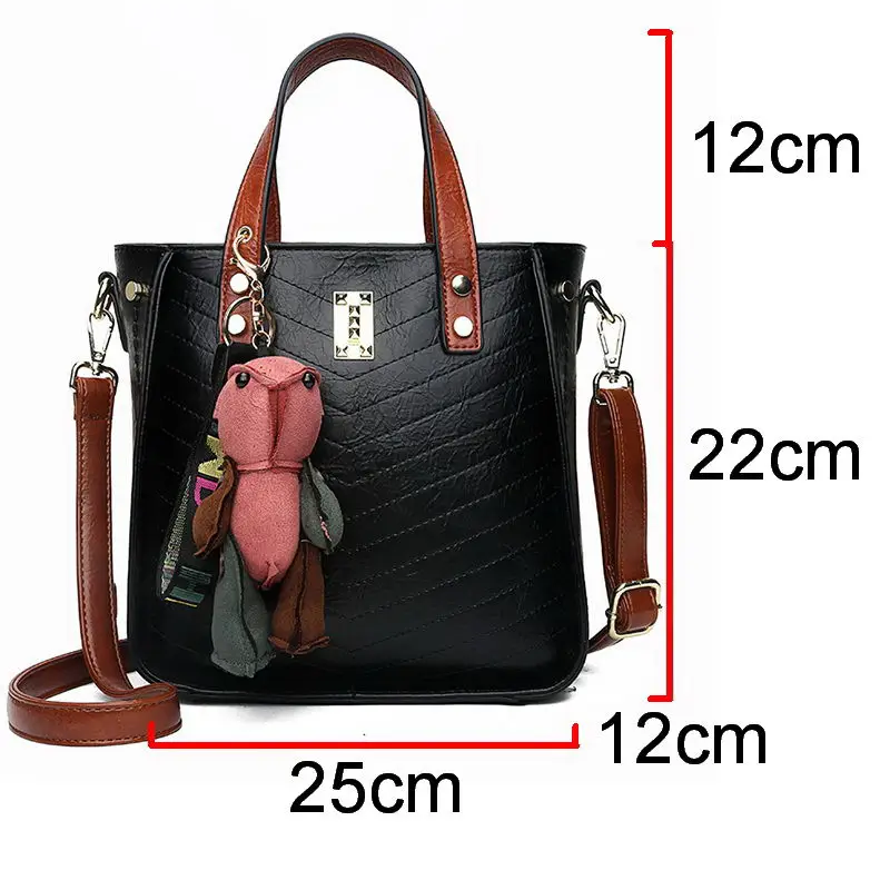 

DIINOVIVO Vintage Women Handbag Tote Bags 2021 Bear Designer Lady Shoulder Bag Rivet Thread Crossbody Bag Female New WHDV1299