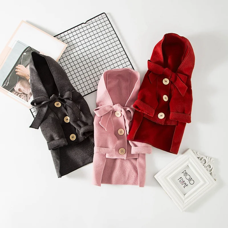 Новая одежда для собак Роскошное однотонное пальто маленьких теплая куртка