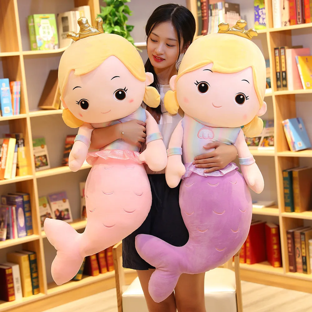 

3 Colors Cute Mermaid Plush Doll Ragdoll Stuffed Toy Kid Sleep Companion Sofa Bed Decoration Girlfriend Festival Gift 2021 Hot