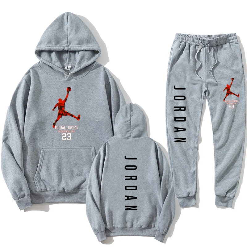 

New Men Hoodies Suit Tracksuit Sweatshirt Suit Fleece Hoodie+Sweat pants Jogging Homme Pullover 3XL Sporting Suit Male