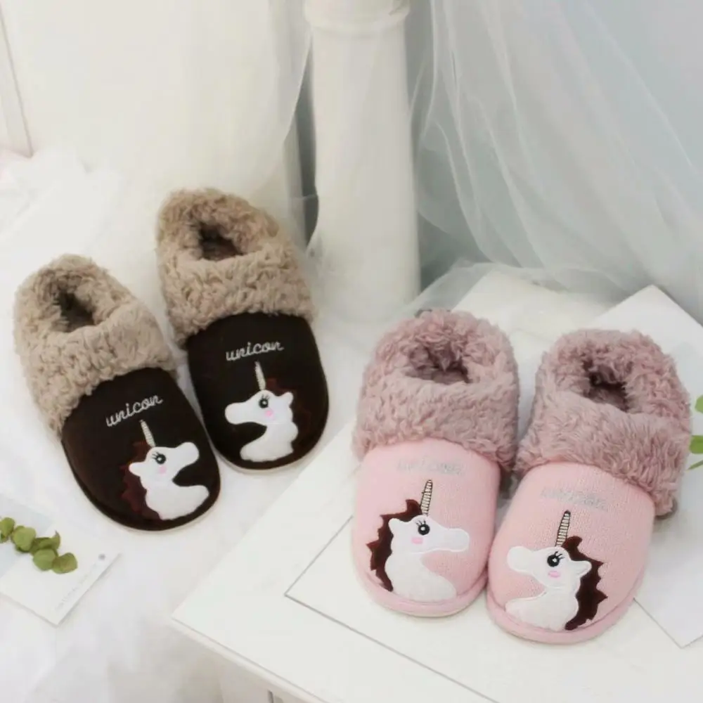 Cute cartoon knitted cotton Plush women's home slippers indoor antiskid couple bag and home cotton shoes man