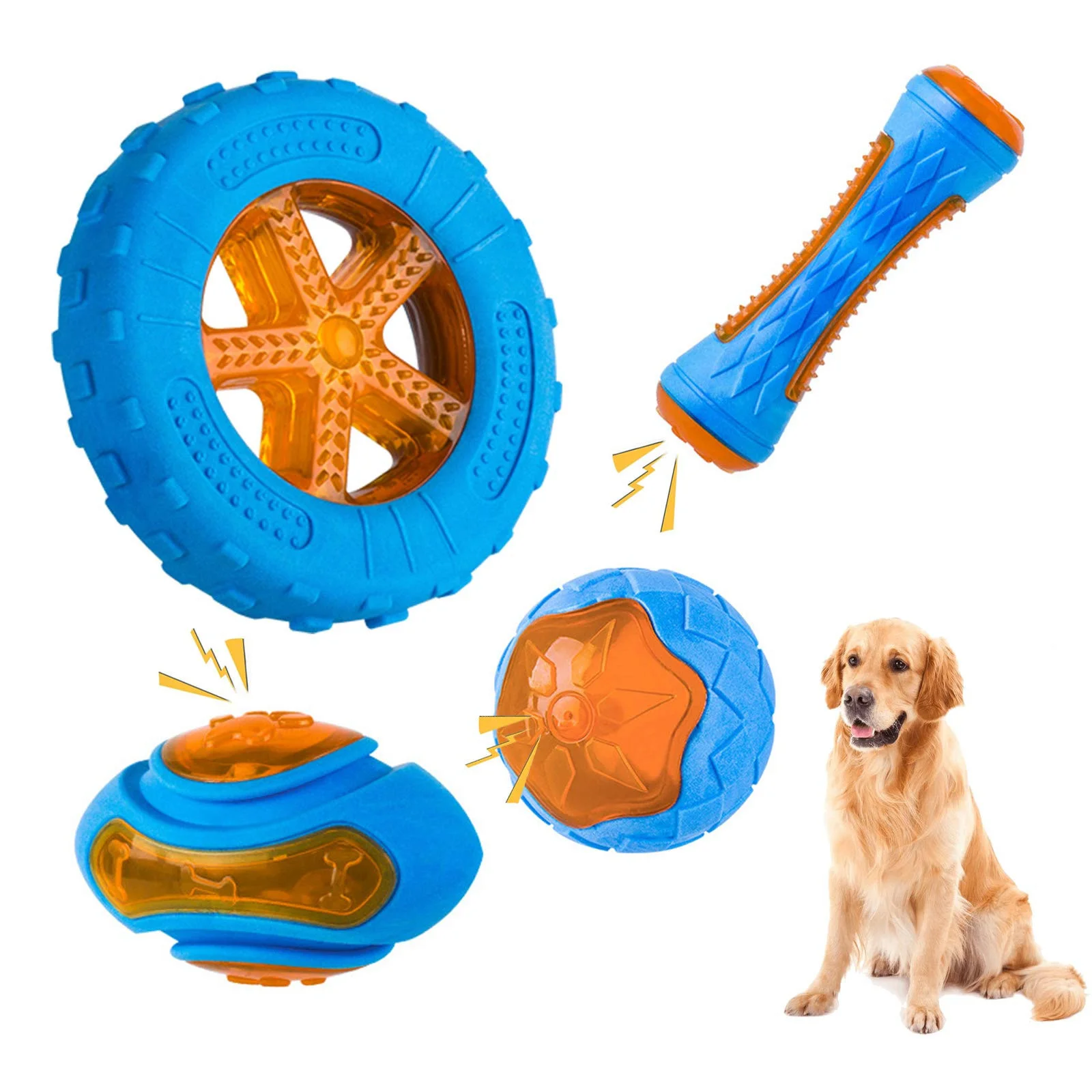 Rubber Toy For Dogs, Interactive Toy For Cleaning Dog Teeth, Resistant To Tightening And Chewing
