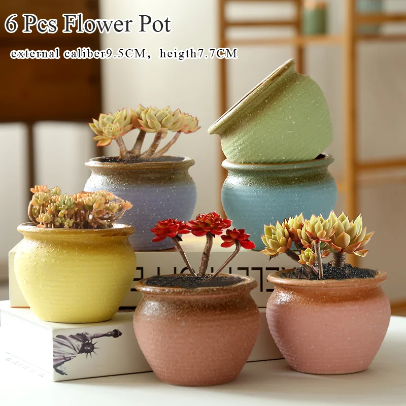

Flower Pot Colourful Stoneware Pot Succulent Cactus Pot Plant Garden Ceramic Planter Pots Outdoor Garden Home Decor