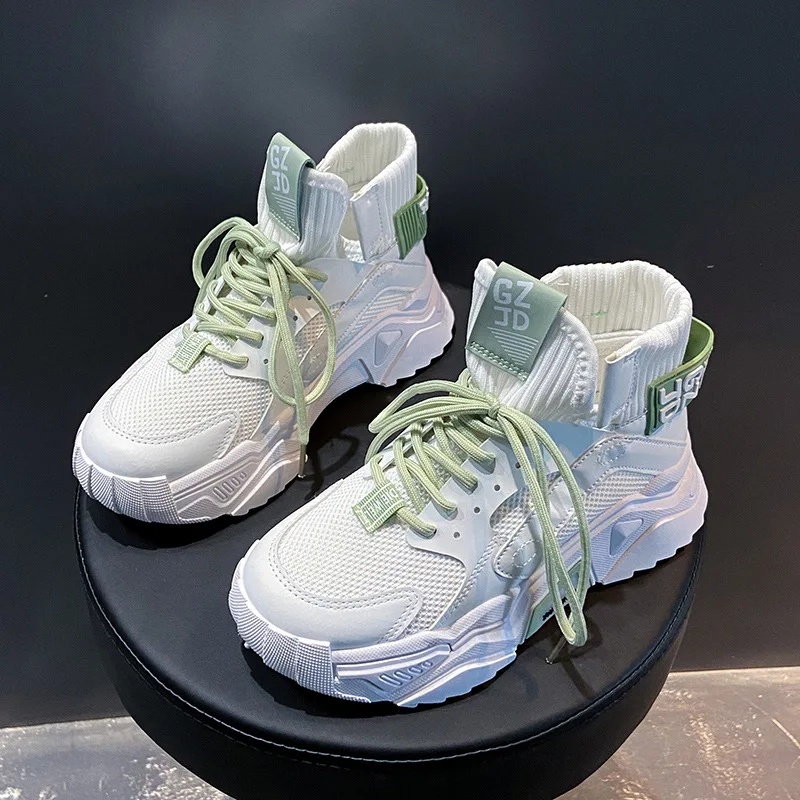 

Designers Women Sneakers Chunky 2020 autumn winter Platform Shoes Women Higt top girl Casual Trainer walking Shoe 8h29