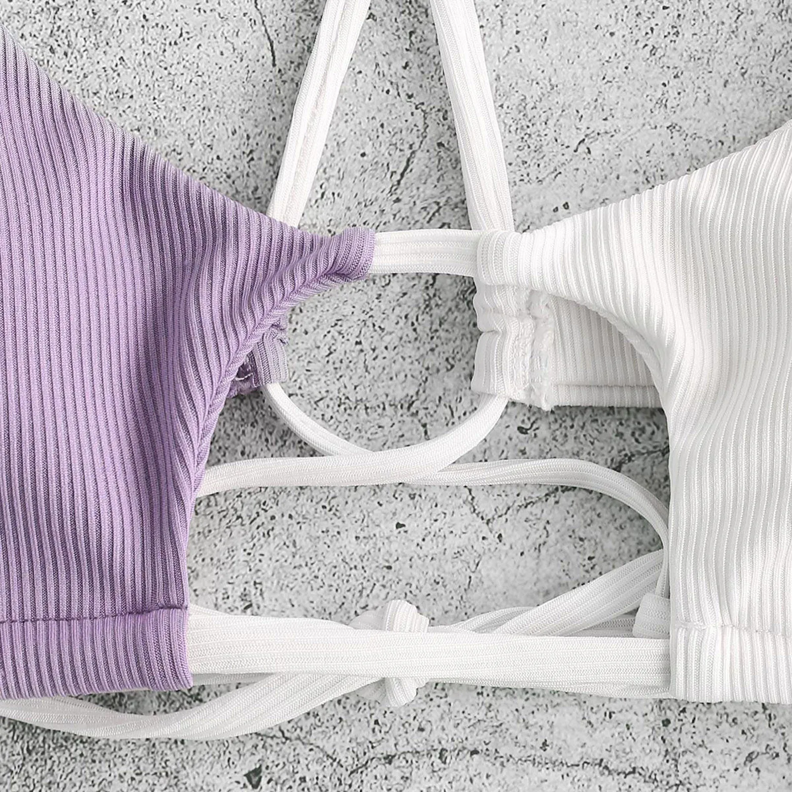 Купальник женский из 2 предметов пикантный однотонный купальный костюм пляжная