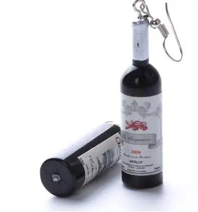 Balck wine 3UMeter индивидуальные серьги модные летние серьги Милые простые серьги женские серьги в виде бутылок - Окраска металла: Balck wine