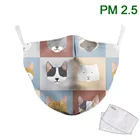Симпатичная мультяшная маска для лица, маска для взрослых с принтом животных, модные регулируемые маски для рта, многоразовые водостойкие