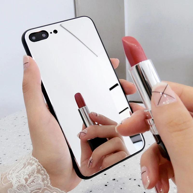 

Fashion TPU makeup mirror Case for iPhone 11 Pro XS Max Xr Mobile phone protection Cover for iPhone 8 7 6S Plus SE Acrylic Case